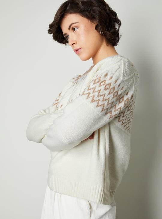 Women Fair Isle Knit Sweater