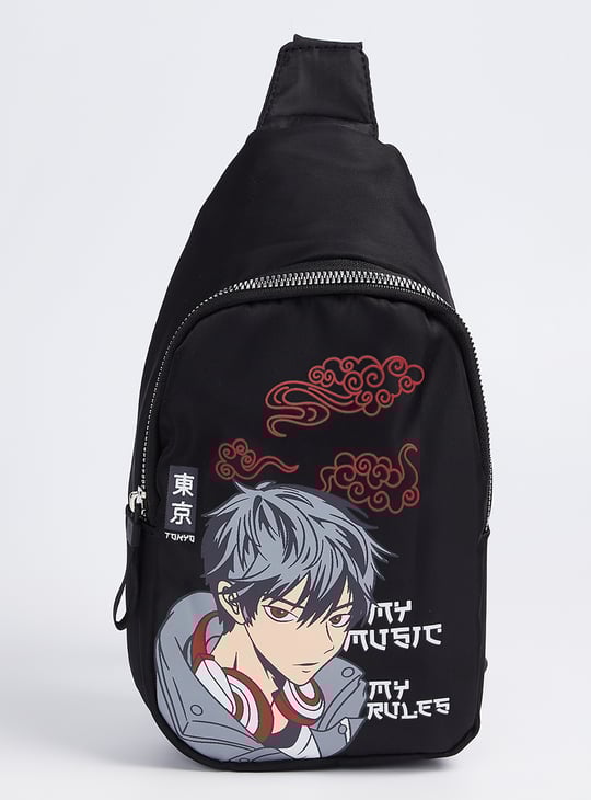 Girls Anime Print Crossbody Bag
