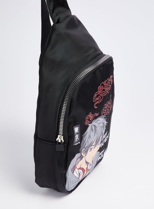 Girls Anime Print Crossbody Bag Polyester