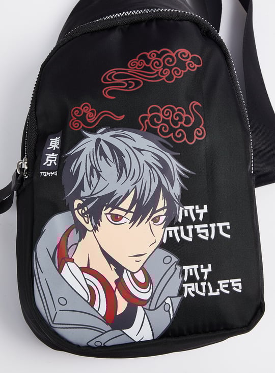 Girls Anime Print Crossbody Bag
