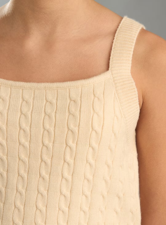 Girls Cable Knit Crop Top