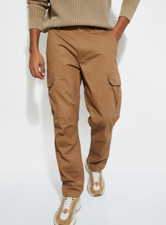 URB_N Men Relaxed Fit Solid Cargos