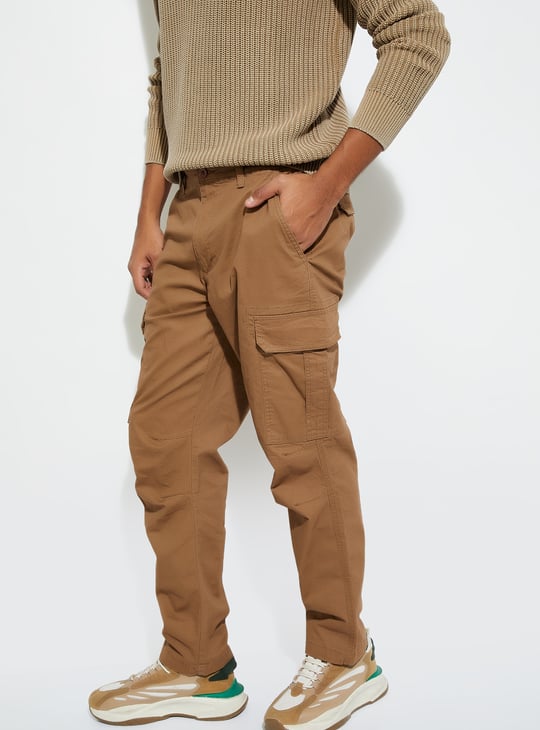 URB_N Men Relaxed Fit Solid Cargos