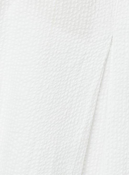 Women Seersucker Cropped Shirt