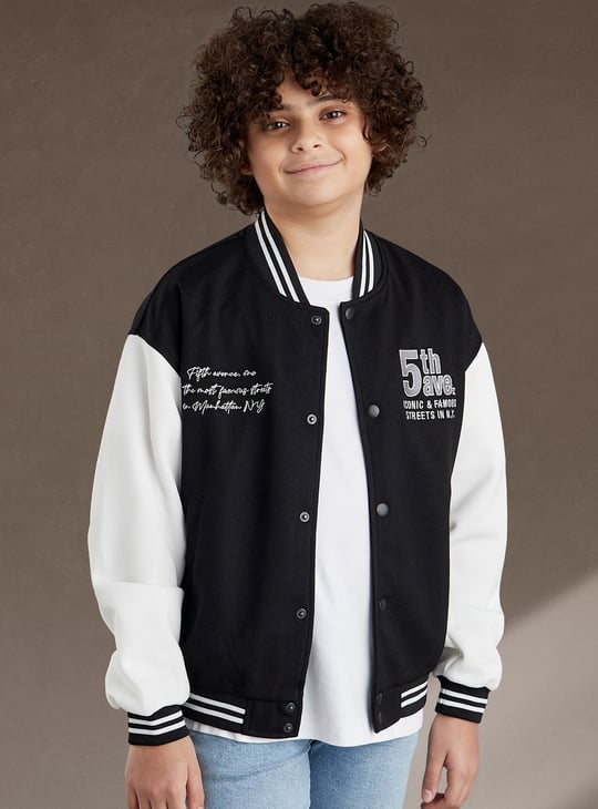 Boys Coloublocked Varsity Jacket