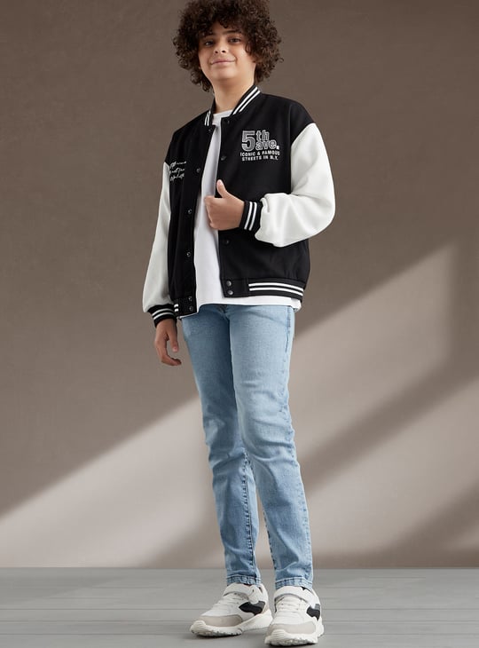 Boys Coloublocked Varsity Jacket
