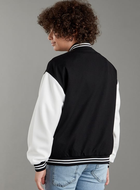 Boys Coloublocked Varsity Jacket