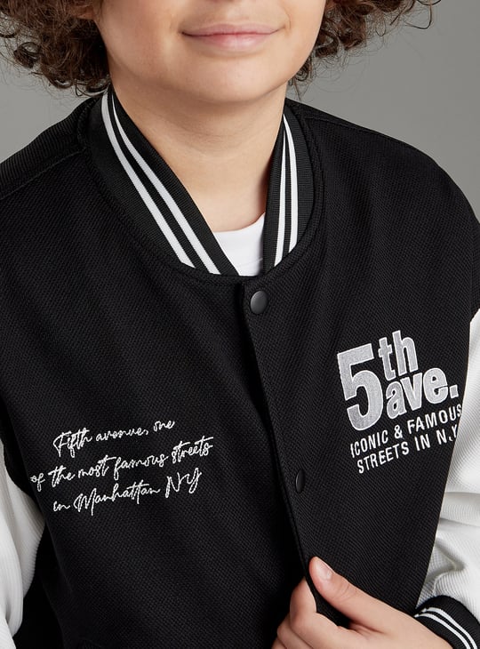 Boys Coloublocked Varsity Jacket