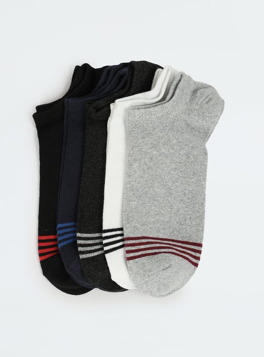 Men Striped Ankle-Length Socks - Pack of 5