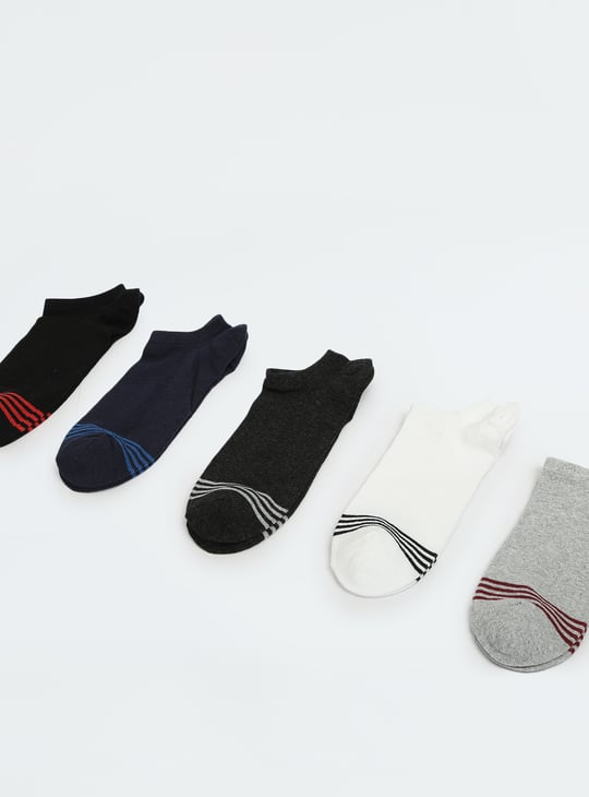 Men Striped Ankle-Length Socks - Pack of 5
