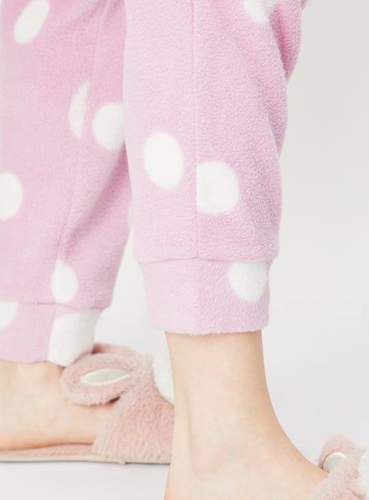 Women Printed Fleece Pyjamas