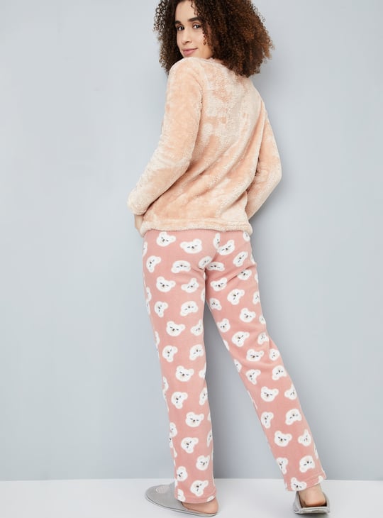 Women Fuzzy Pyjama Set