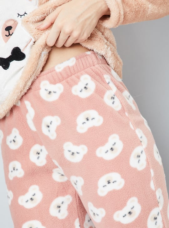 Women Fuzzy Pyjama Set