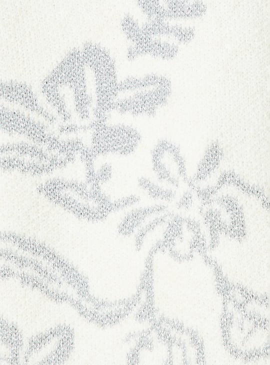 Women Metallic Jacquard Sweater