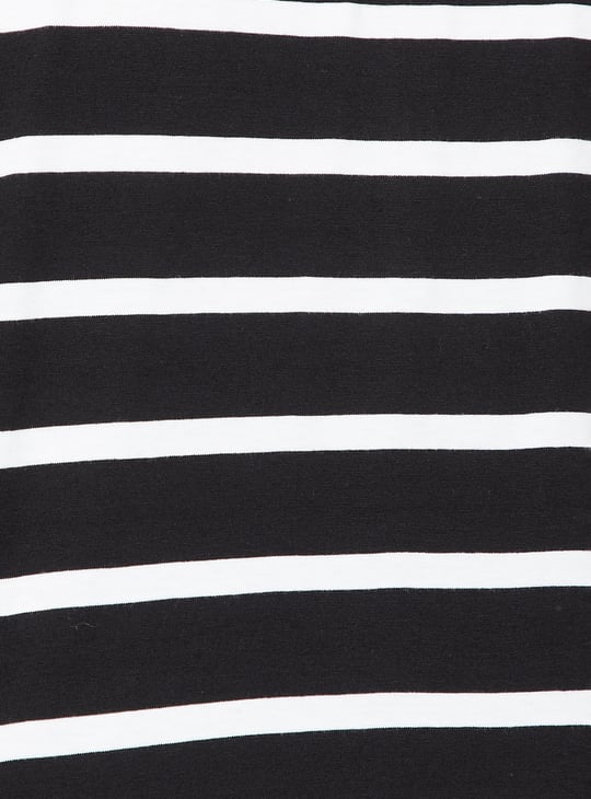 Women Striped Henley T-shirt