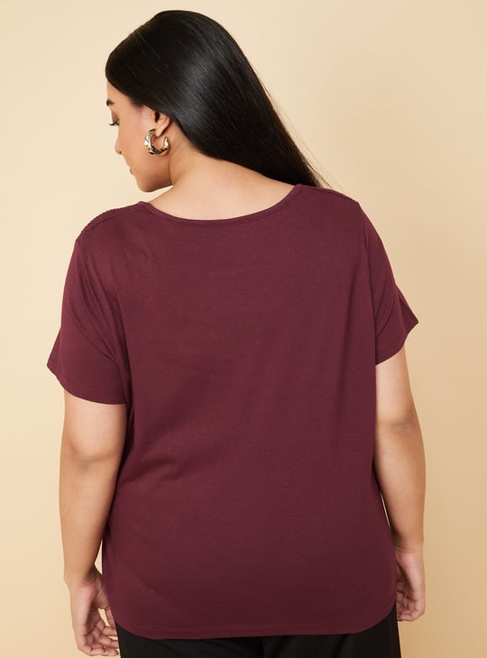 Women Smocked Yoke T-shirt