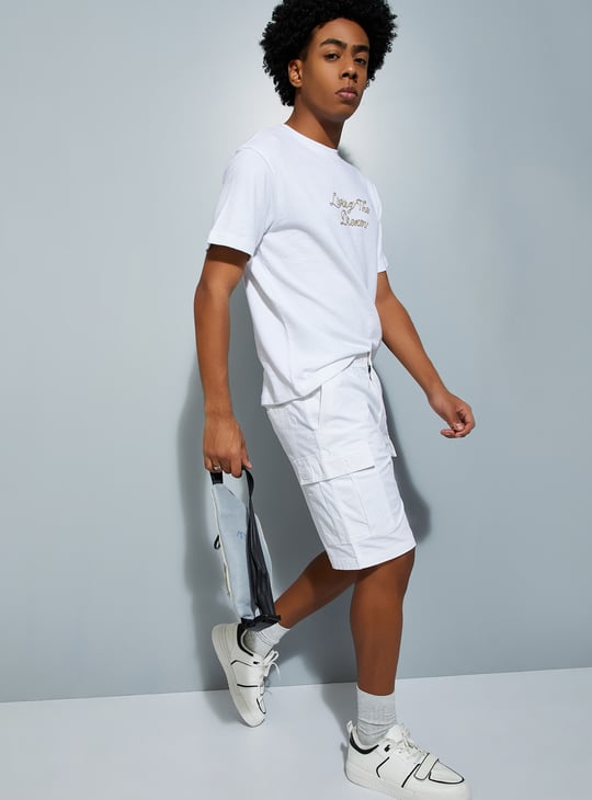 Men Solid Cargo Shorts