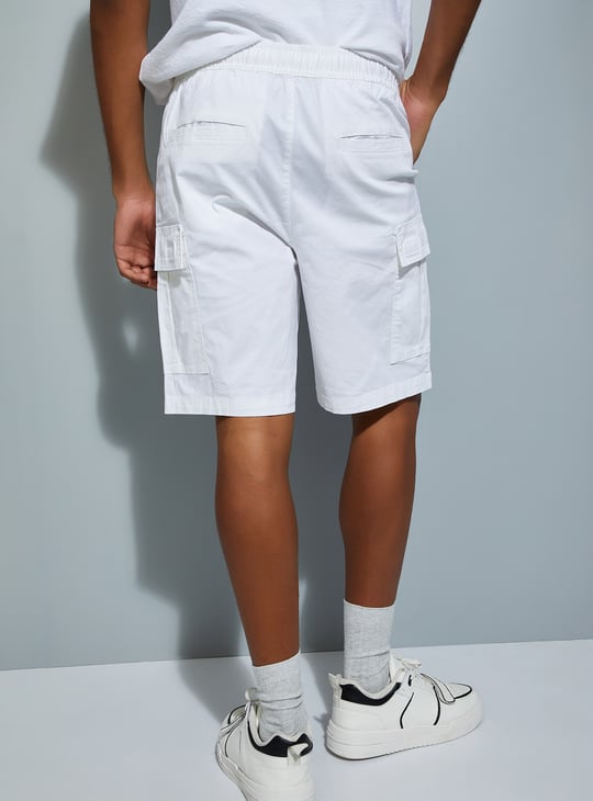 Men Solid Cargo Shorts