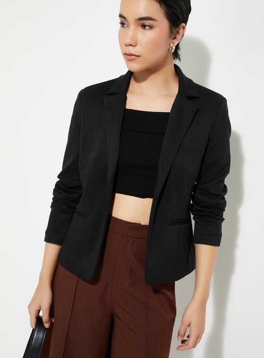 URB_N Women Solid Open Front Blazer