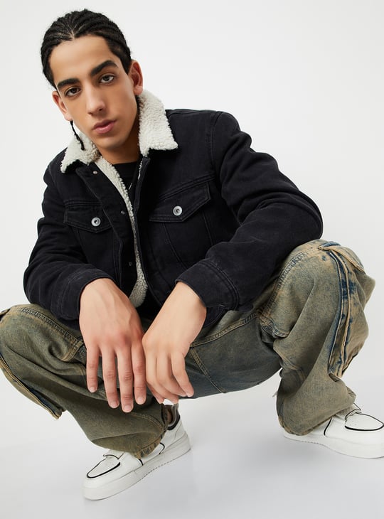 Men Fleece Lined Denim Jacket