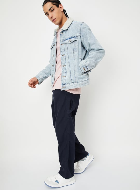 Men Fleece Lined Denim Jacket