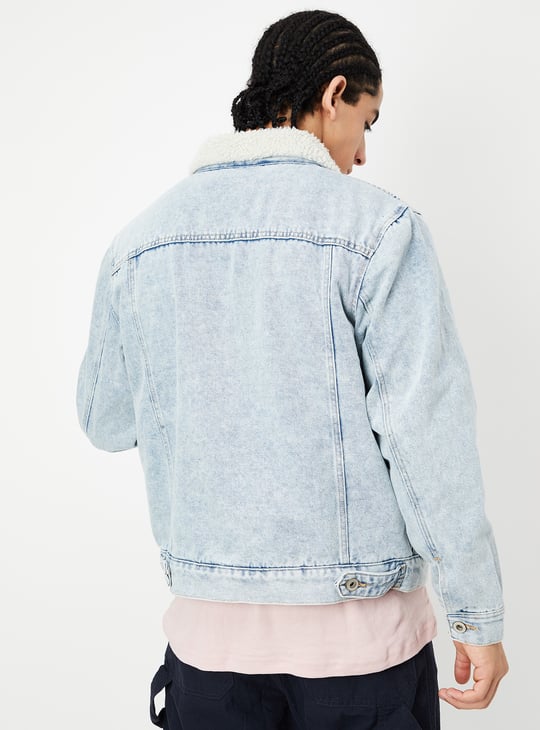 Men Fleece Lined Denim Jacket