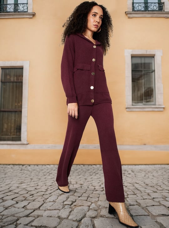 Women Knit Wide Leg Trousers