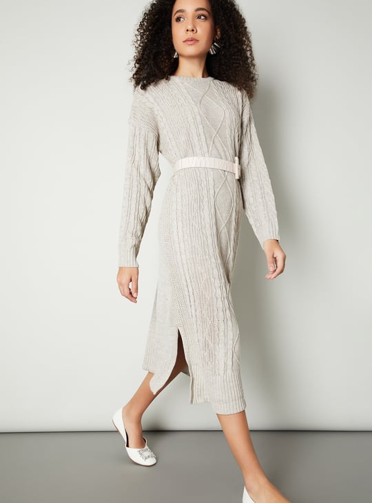 ワンピース lumignon Tulle ribbon cable knit dress ワンピース