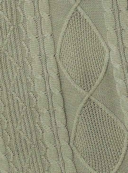 Women Cable Knit Belted Midi Dress