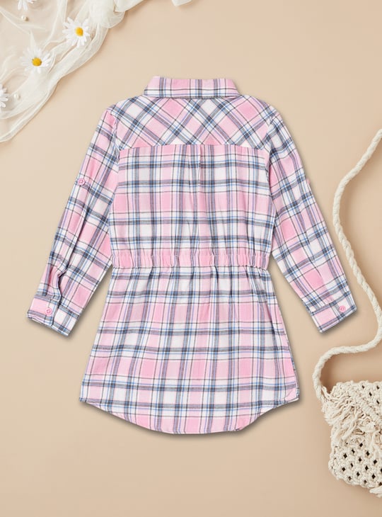 Girls Checked Shirt Dress