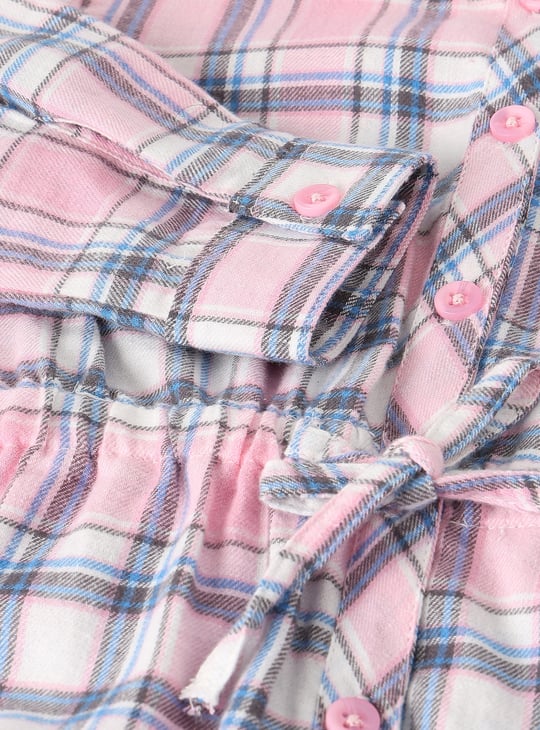 Girls Checked Shirt Dress