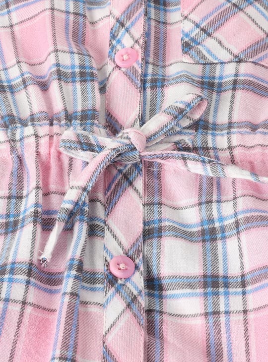 Girls Checked Shirt Dress