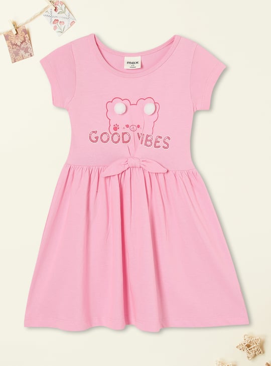 Girls Printed Fit & Flare Dress