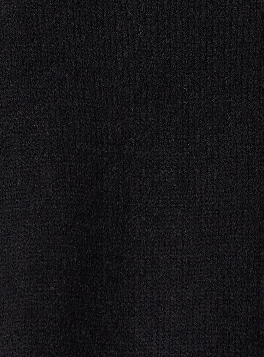 Women Cable Knit Polo Sweater Dress