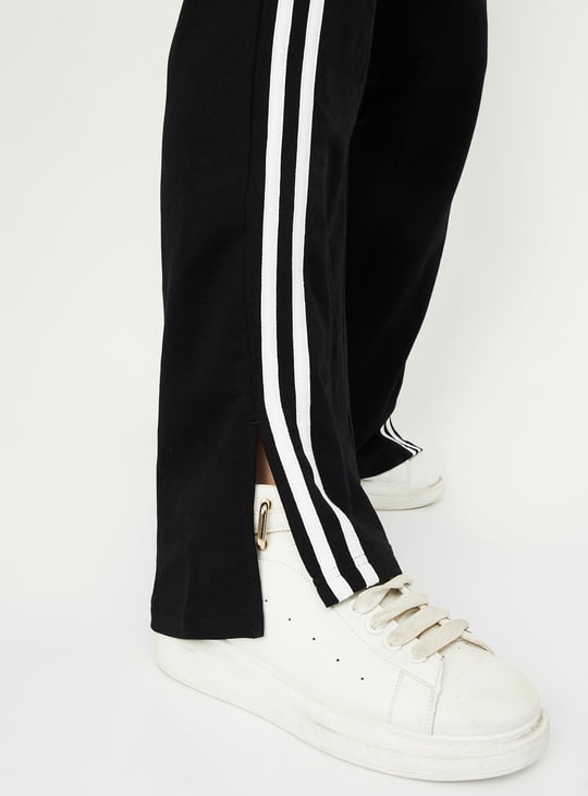 Women Striped Wide Leg Sports Track Pants