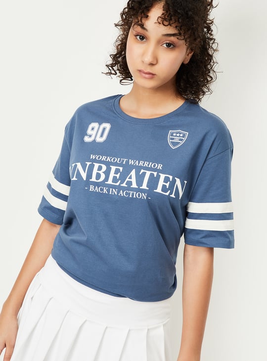 Women Printed Sports Oversized T-shirt