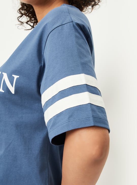 Women Printed Sports Oversized T-shirt