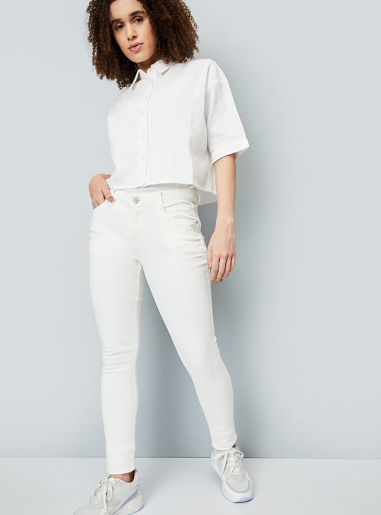 Jeans Women's Mid Rise Old Navy Rockstar Jeggings White Women