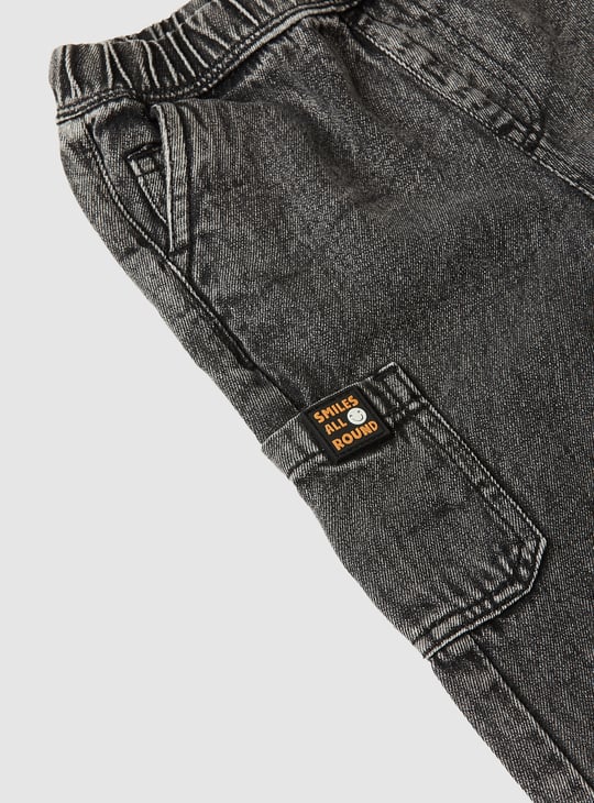Boys Washed Cargo Jeans