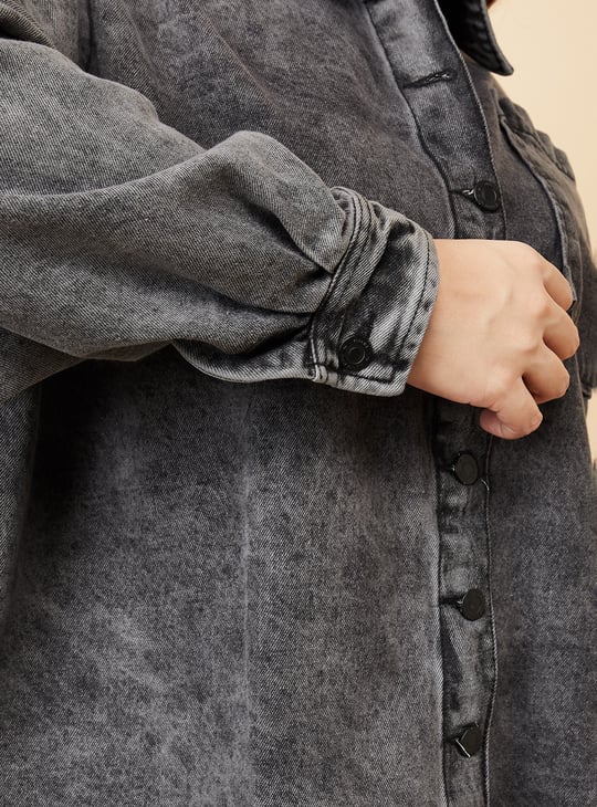 Women Washed Denim Shirt