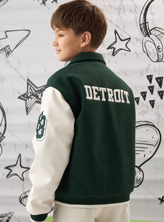 Boys Embroidered Varsity Jacket