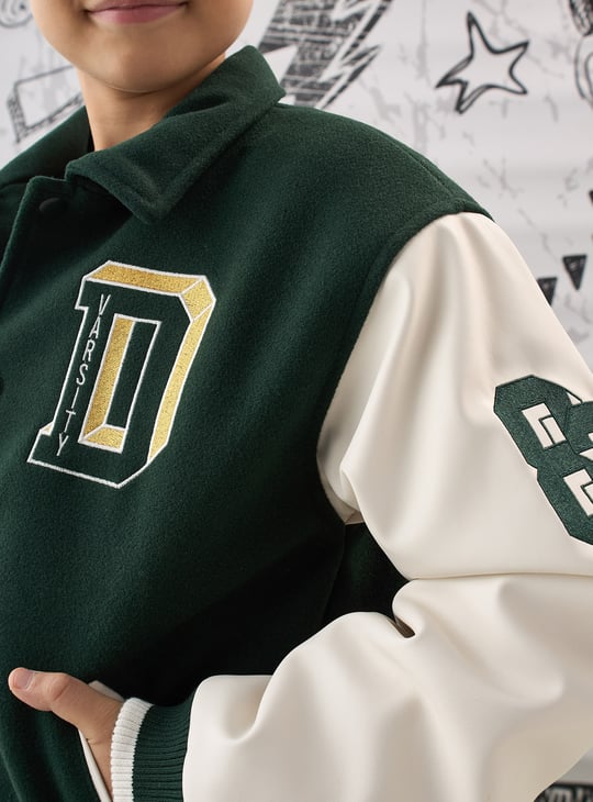Boys Embroidered Varsity Jacket