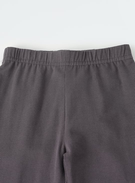 Girls Leggings with Bow-Detailed Hem