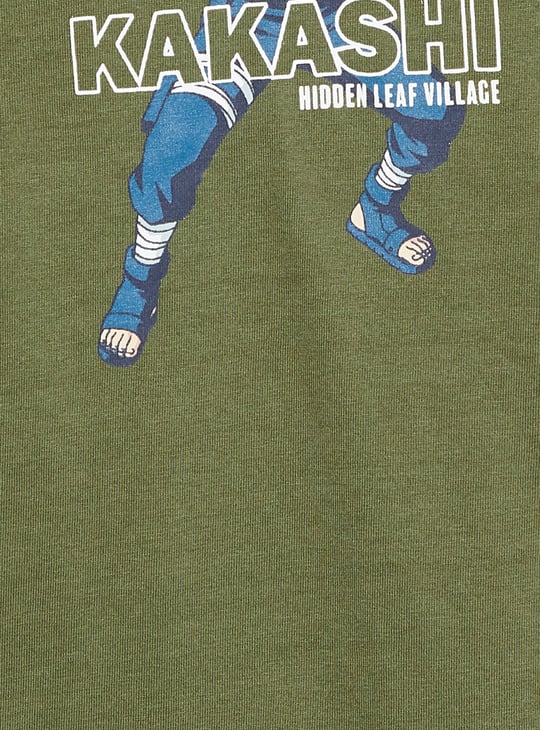 URB_N Men Kakashi Print Oversized T-shirt