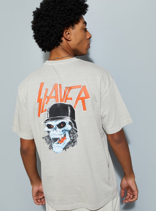 URB_N Men Oversized Slayer Printed T-shirt