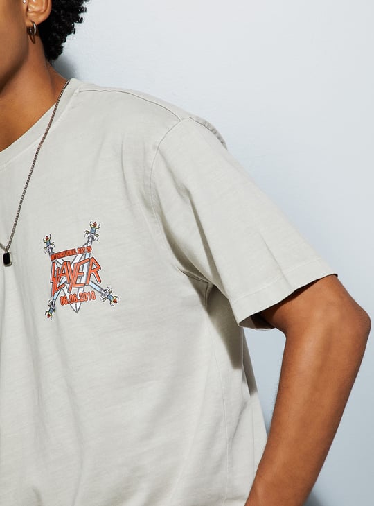 URB_N Men Oversized Slayer Printed T-shirt