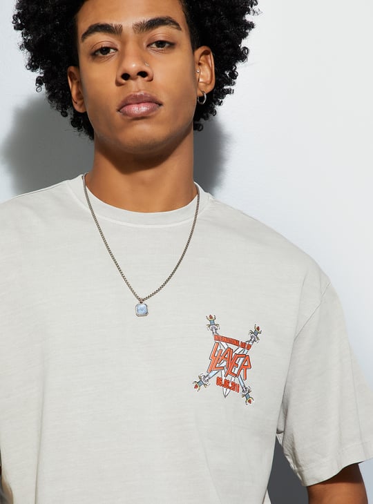 URB_N Men Oversized Slayer Printed T-shirt