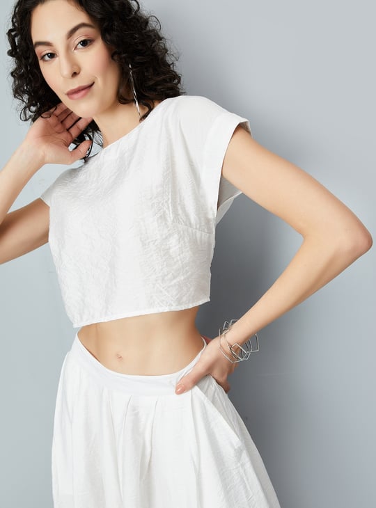 Women Solid Crop Top