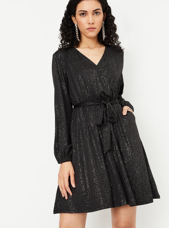 ALAYA F x URB_N Women Shimmer Wrap Party Dress