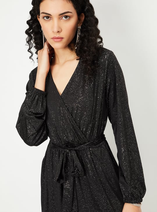 ALAYA F x URB_N Women Shimmer Wrap Party Dress